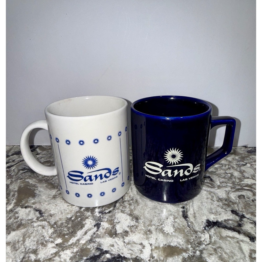 Las Vegas SANDS Hotel & Casino 10 oz Ceramic Coffee Mug Cup / Set of 2 - Vintage